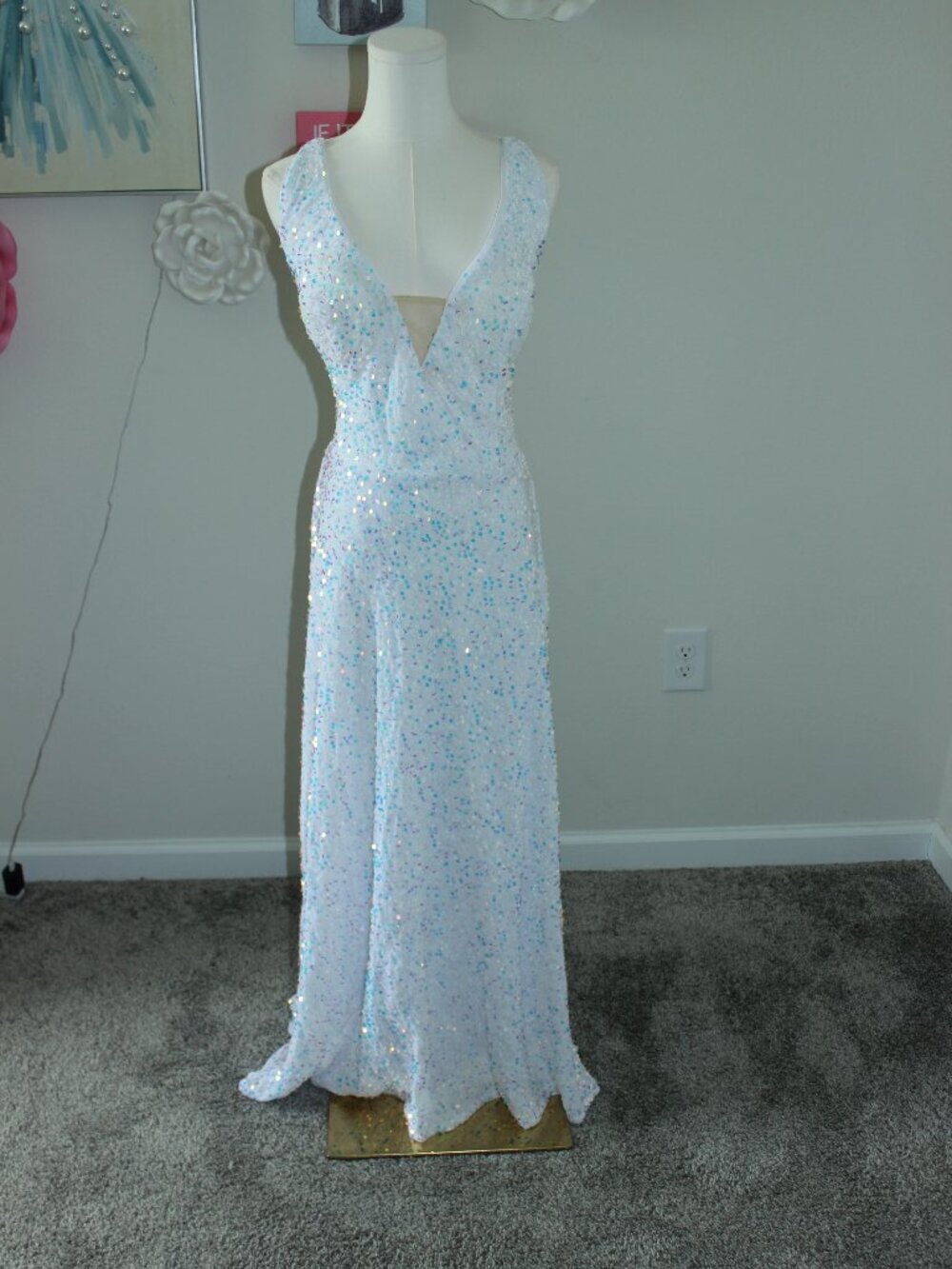 White Sequin Gown
